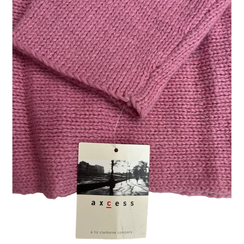 NWT MEDIUM Access Liz Claiborne Rose Pink Open Angora Blend Cardigan Sweater - Picture 4 of 9